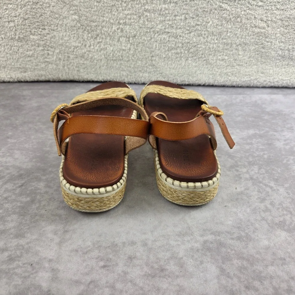 Torrid Womens Brown Raffia Braided Strappy Espadrille Platform Sandals Size 9